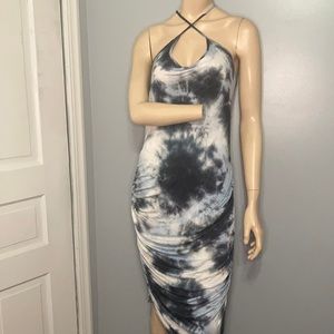 ⭐️Madrag Dyed Raffled Streachable Sleevesss Dress 3X⭐️